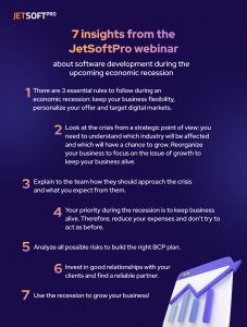 7 insights about recesion by JetSoftPro's CEO. 