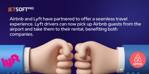 Airbnb and Lyft have partnered to offer a seamless travel experience. Lyft drivers can now pick up Airbnb guests from the airport and take them to their rental, benefiting both companies.